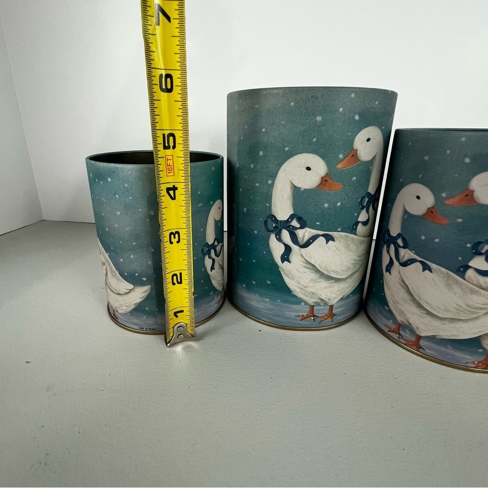 Vintage Metal Winter Geese Canister Set - Picture 7 of 8